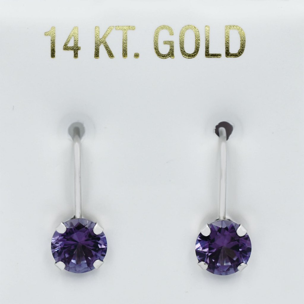 Alexandrite 2.72 Cts Dangling Earrings 14k White Gold